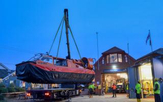 An RNLI search and rescue hovercraft which is one of just four in operation around the UK coastline returned home to Norfolk