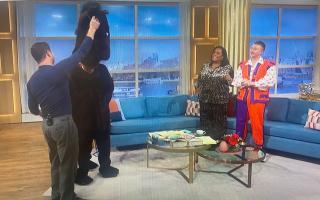 Dermot O'Leary, Alison Hammond and panto star Jefferson Parlett on This Morning